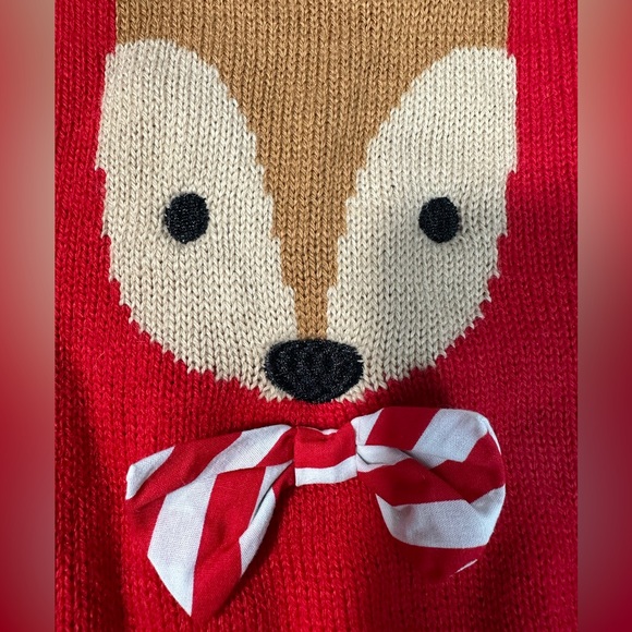 REINDEER BOWTIE Marbled Knit Sweater Dog Size Large - Picture 2 of 7